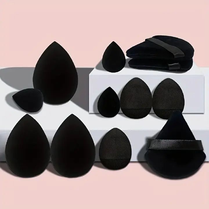 12Pcs Makeup Sponge Set, Beauty Tool Women Make Up Accessories Cosmetic Puff Blender (Including 3 Loose Powder Puffs, 3 Mini Air Cushion Puffs, 3 Beauty Eggs and 3 Mini Beauty) Beauty Egg Makeup