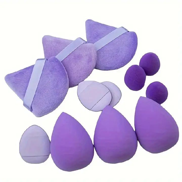 12Pcs Makeup Sponge Set, Beauty Tool Women Make Up Accessories Cosmetic Puff Blender (Including 3 Loose Powder Puffs, 3 Mini Air Cushion Puffs, 3 Beauty Eggs and 3 Mini Beauty) Beauty Egg Makeup