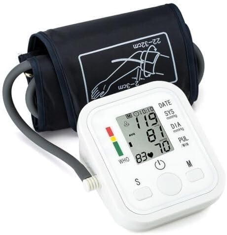 Arm Blood Pressure Monitor LCD Pressure Sensor Monitor BP Automatic Tonometer Digital Tensiometer LED Display Cuff Heart