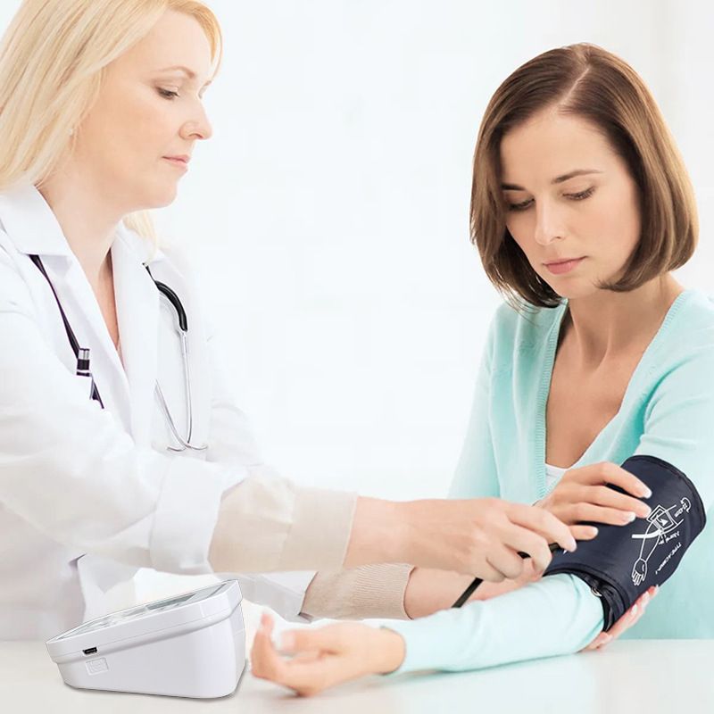 Arm Blood Pressure Monitor LCD Pressure Sensor Monitor BP Automatic Tonometer Digital Tensiometer LED Display Cuff Heart