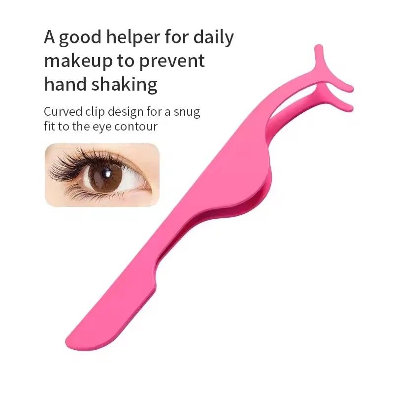 2pc False Eyelash Tweezers Fake Eye Lash Applicator Eyelash Extension Curler Nipper Auxiliary Clip Clamp Makeup Forceps Tools