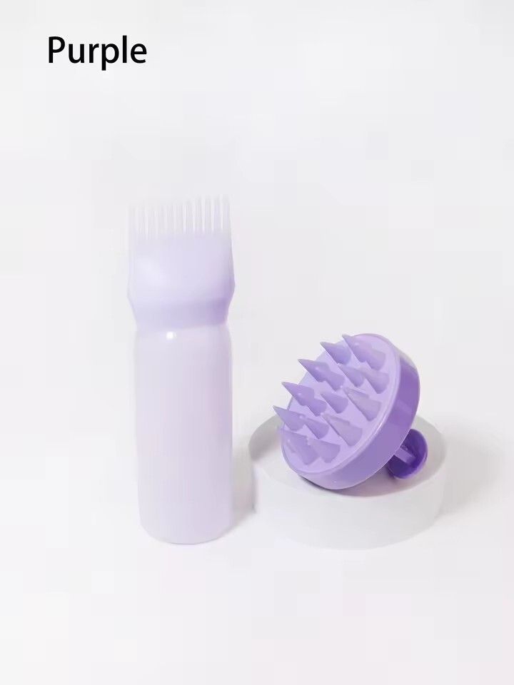 4Pcs Silicone Scalp Massage Comb Detangling Hair Brush Hairdressing Hair Dye Applicator Bottle Spray Bottle Barber Styling Tools