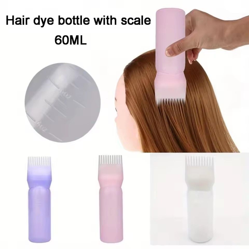 4Pcs Silicone Scalp Massage Comb Detangling Hair Brush Hairdressing Hair Dye Applicator Bottle Spray Bottle Barber Styling Tools