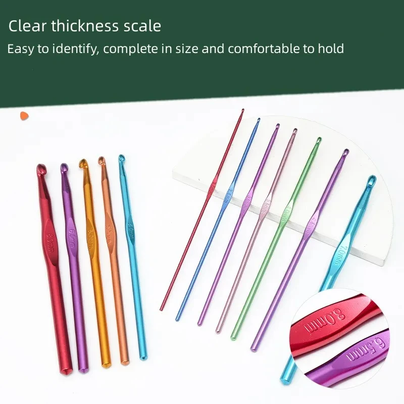12pcs Crochet Hooks Set Metal Handle Knitting Needles for Arthritic Hands DIY Crochet Needles for Yarn Craft Nice Gift for Women