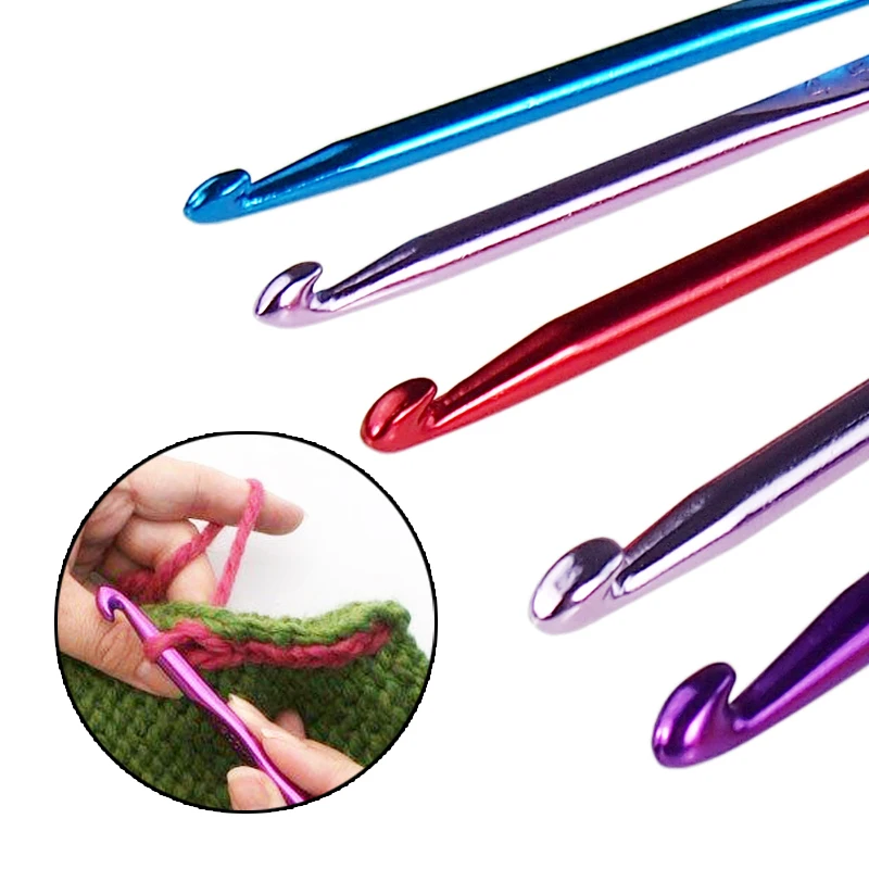 12pcs Crochet Hooks Set Metal Handle Knitting Needles for Arthritic Hands DIY Crochet Needles for Yarn Craft Nice Gift for Women