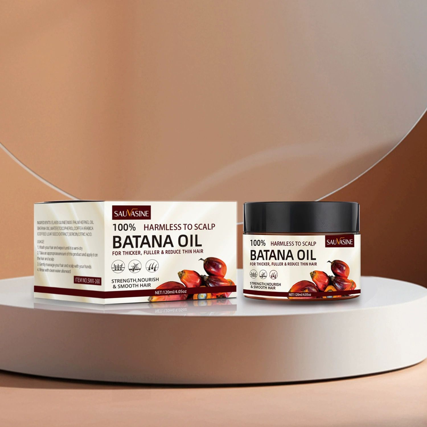 Raw Batana Oil For Hair Growth 100% Pure And Natural Batana Oil For Treating Hair Loss Anti-Breakage Hair Loss Treatment