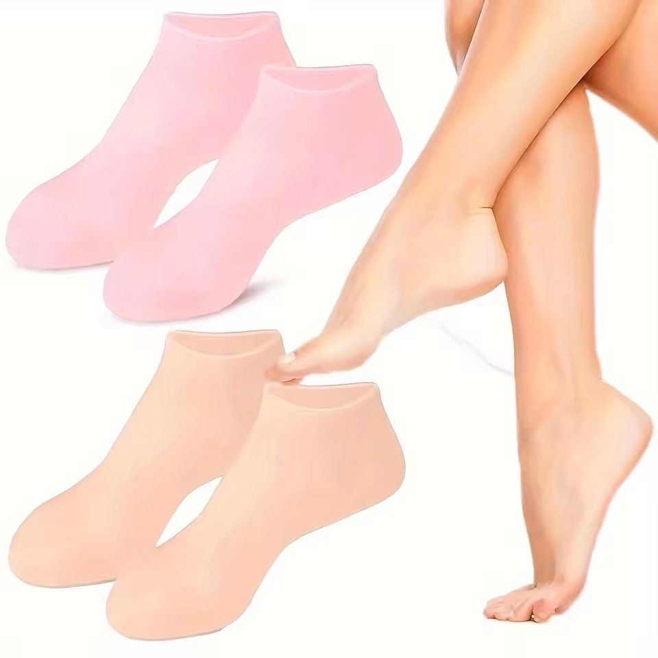 1Pair Silicone Socks Foot Spa Moisturizing Gel Sock Exfoliating and Preventing Dryness Cracked Foot Skin Care Anti Cracking Sock