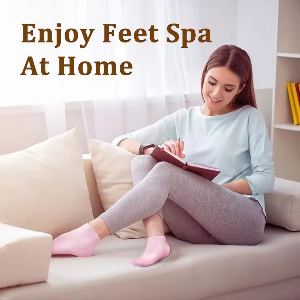 1Pair Silicone Socks Foot Spa Moisturizing Gel Sock Exfoliating and Preventing Dryness Cracked Foot Skin Care Anti Cracking Sock