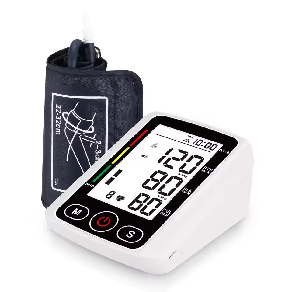 Arm Blood Pressure Monitor LCD Pressure Sensor Monitor BP Automatic Tonometer Digital Tensiometer LED Display Cuff Heart