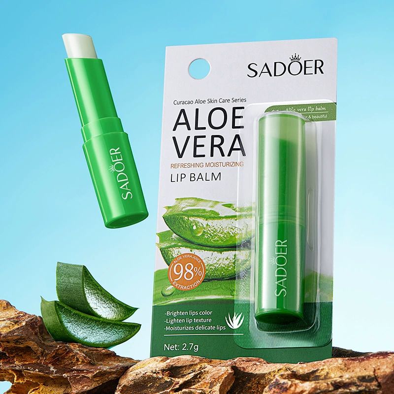 Sadoer 98% Aloe Vera Lip Balm - Hydrating, Moisturizing, Natural, Dry Skin