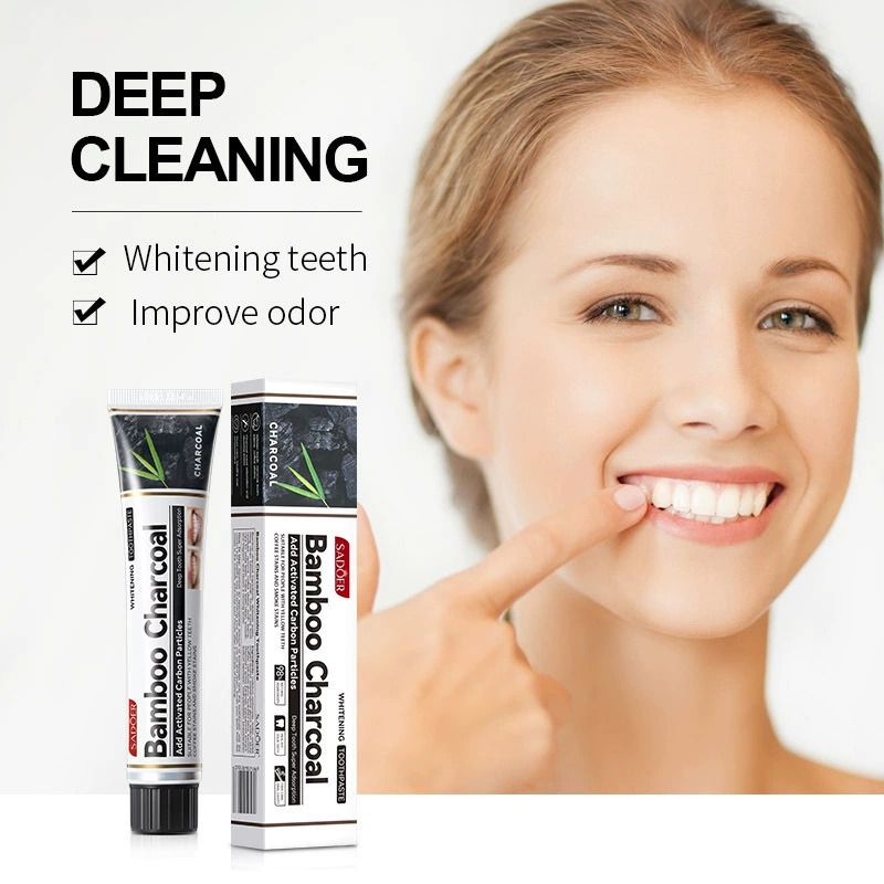 2Pcs Whitening Toothpastes 200g to Remove Tooth Stains, Smoke Stains, Coffee stains, Clean mouth, Keep Fresh Breath, 2PCS= BAMBOO CHARCOAL+ COCONUT