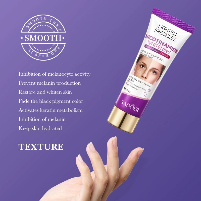 3pcs SADOER Anti-Freckle Set : Nicotinamide Whitening Cleanser + Anti-Freckle Essence + Anti-Freckle Cream for Dark Spot Removal Faical Moisturizing Nourishing Hydrating Firming