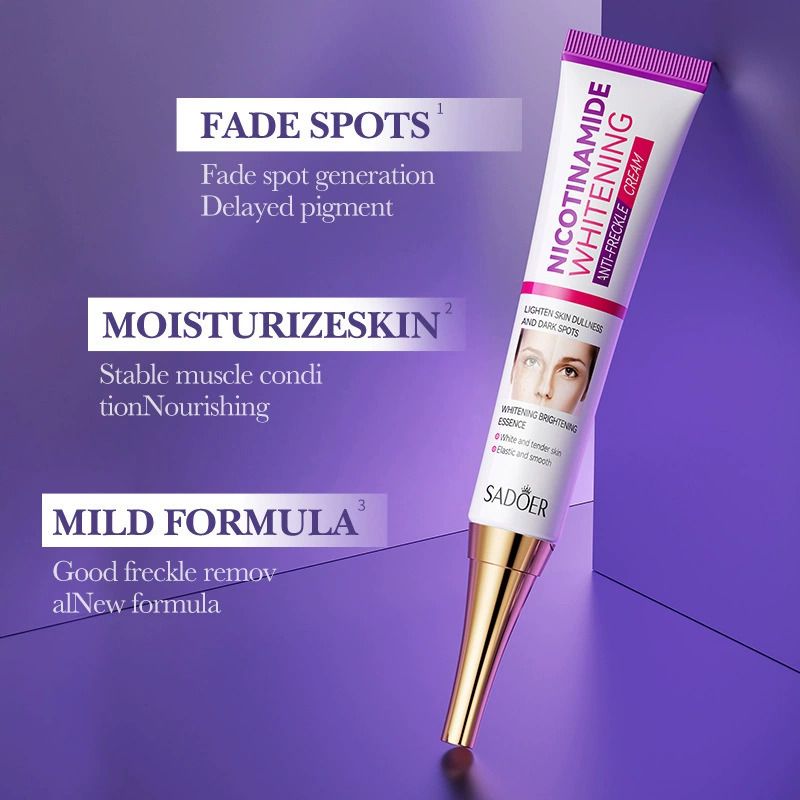 3pcs SADOER Anti-Freckle Set : Nicotinamide Whitening Cleanser + Anti-Freckle Essence + Anti-Freckle Cream for Dark Spot Removal Faical Moisturizing Nourishing Hydrating Firming