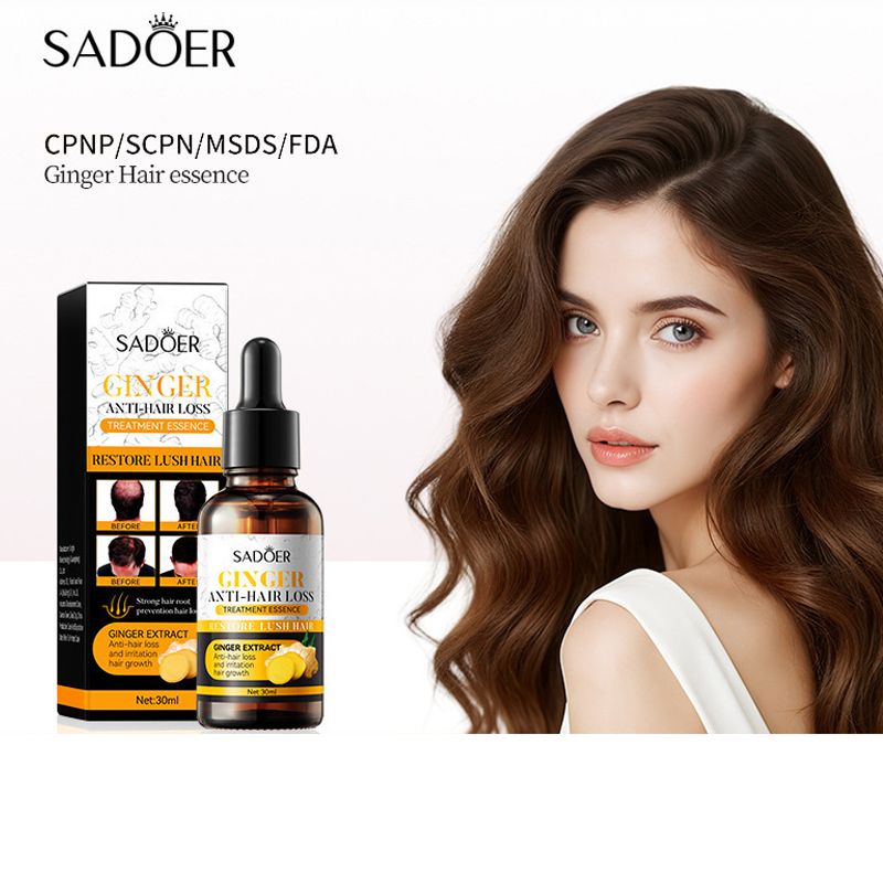 SADOER Ginger Hair Care Essence Hair Treatment Anti -Hair Lost Fast Grow Repair Scalp Frizzy Damaged Hair Care Improve Dry  Hair Moisturizing Oil Essential Oil Serum