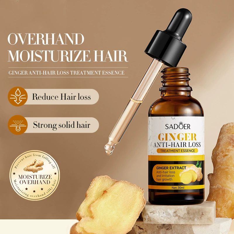 SADOER Ginger Hair Care Essence Hair Treatment Anti -Hair Lost Fast Grow Repair Scalp Frizzy Damaged Hair Care Improve Dry  Hair Moisturizing Oil Essential Oil Serum