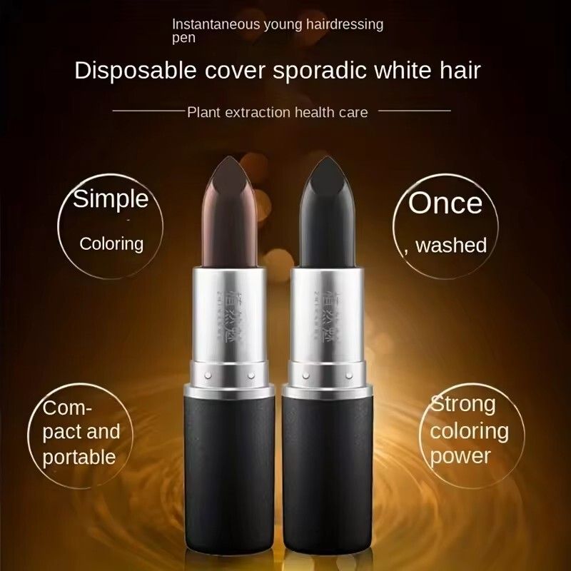 One Time Hair Dye Pen Hair Color Stick Instant Gray Root Professional Disposable Hair Dye Crayons Hair Dyeing Tool Gifts for Mum Dad
