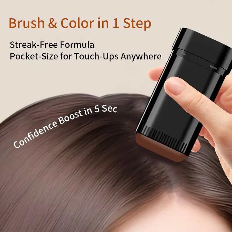 20g Portable Hair Dye Stick - Quick Gray Coverage, Easy Application, Quickly Dye Hair, Long-Lasting for All Hair Types | Creamy Texture, Sleek Design, Includes Applicator Brush