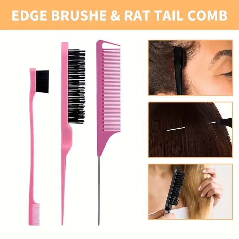 IKT Unisex Hair Wax Stick Set, Non-Greasy Smooth Paste for Normal Hair, Plastic Hair Styling Comb for Wavy Curly Hair, Hair Control for Wigs, Hair Styling Tool for Men and Women, Carnival/Mardi Gras/M