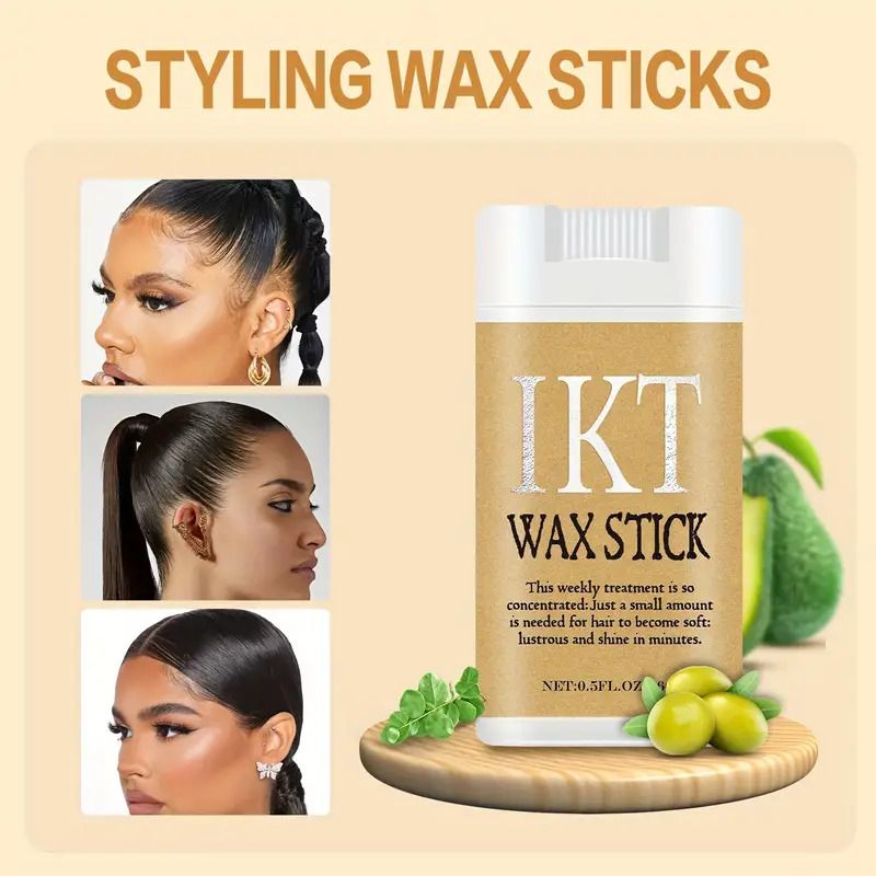 IKT Unisex Hair Wax Stick Set, Non-Greasy Smooth Paste for Normal Hair, Plastic Hair Styling Comb for Wavy Curly Hair, Hair Control for Wigs, Hair Styling Tool for Men and Women, Carnival/Mardi Gras/M
