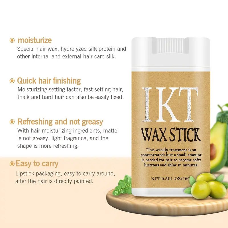 IKT Unisex Hair Wax Stick Set, Non-Greasy Smooth Paste for Normal Hair, Plastic Hair Styling Comb for Wavy Curly Hair, Hair Control for Wigs, Hair Styling Tool for Men and Women, Carnival/Mardi Gras/M