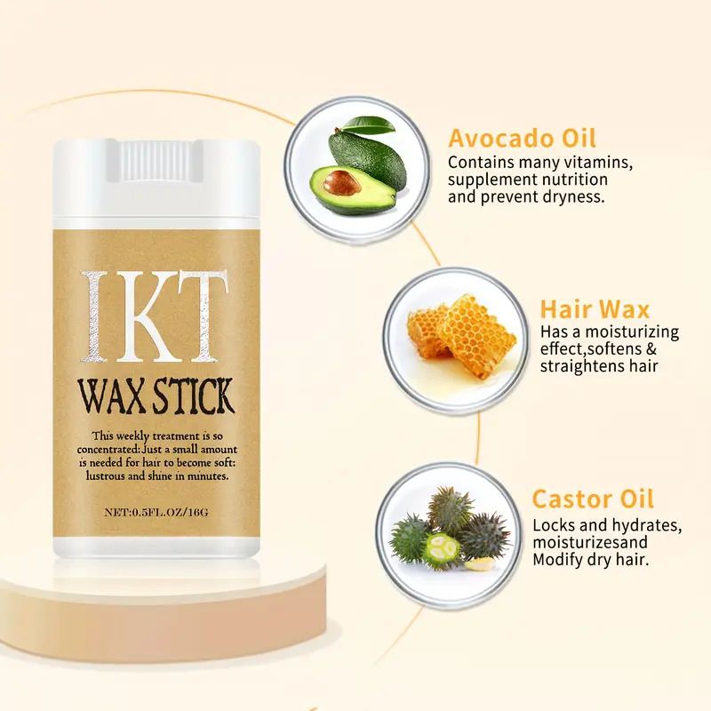 IKT Unisex Hair Wax Stick Set, Non-Greasy Smooth Paste for Normal Hair, Plastic Hair Styling Comb for Wavy Curly Hair, Hair Control for Wigs, Hair Styling Tool for Men and Women, Carnival/Mardi Gras/M