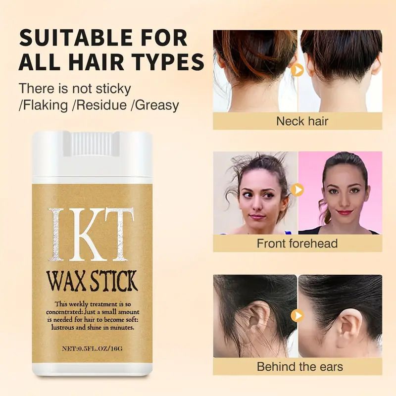 IKT Unisex Hair Wax Stick Set, Non-Greasy Smooth Paste for Normal Hair, Plastic Hair Styling Comb for Wavy Curly Hair, Hair Control for Wigs, Hair Styling Tool for Men and Women, Carnival/Mardi Gras/M