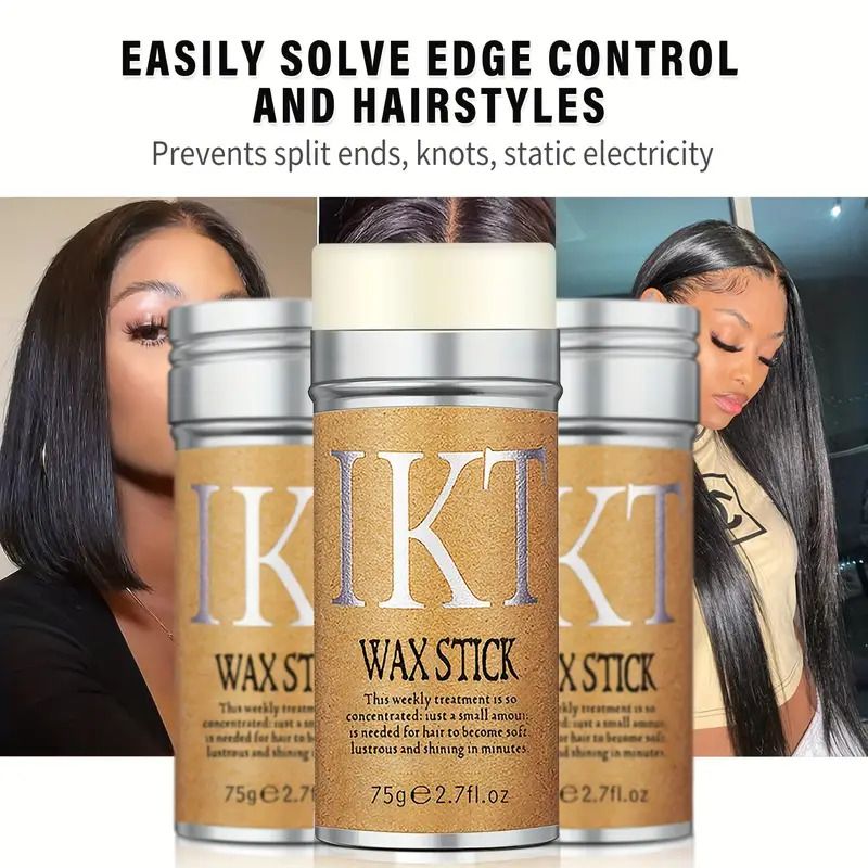 IKT Unisex Hair Wax Stick Set, Non-Greasy Smooth Paste for Normal Hair, Plastic Hair Styling Comb for Wavy Curly Hair, Hair Control for Wigs, Hair Styling Tool for Men and Women, Carnival/Mardi Gras/M