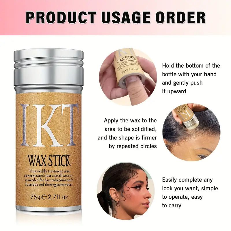 IKT Unisex Hair Wax Stick Set, Non-Greasy Smooth Paste for Normal Hair, Plastic Hair Styling Comb for Wavy Curly Hair, Hair Control for Wigs, Hair Styling Tool for Men and Women, Carnival/Mardi Gras/M