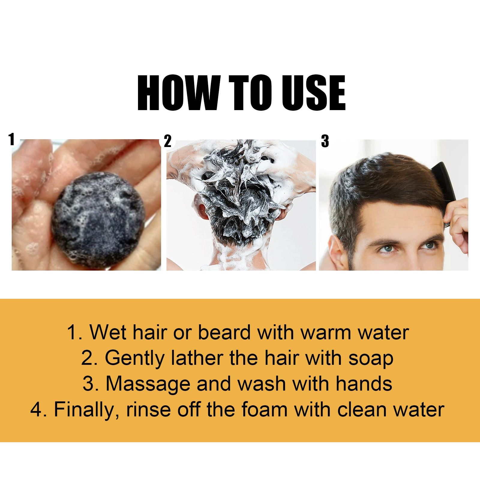 Grey Coverage Bar Shampoo Repair Gray White Hair Color Treatment Smoothing Nourishing Anti Dandruff Natural Hair Darkening Soap