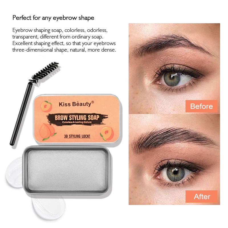 Eyebrow Pencil  Eyebrow Styling Gel 3D Eyebrow Setting Gel   Eyebrow Styling Soap - 3D Transparent Long-Lasting Waterproof Eyebrow Shaping Gel Wax for All Skin Types, 10g ,Eyebrow Shaping Soap