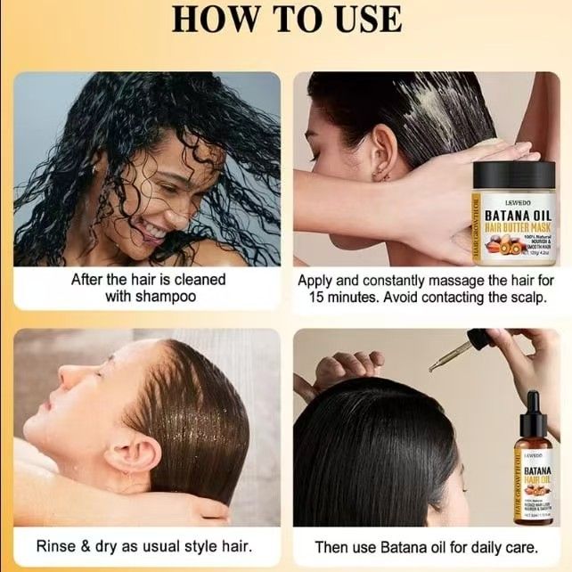 250G/ 120gFast Hair Growth Oil + Cream Africa Crazy Traction Alopecia batana Hair Mask Anti Hair Break Hair Strengthener Hair Loss Treatment Spray Upgrade to the larger-capacity version