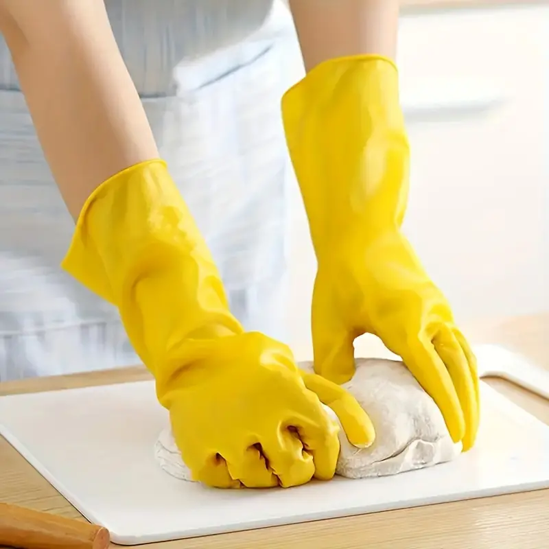 2 Pairs of Premium Ultra-Thickened Cleaning Gloves  Waterproof Non-Slip and Durable for Household Restaurant Kitchen, and Laundry Use Essential Cleaning Supplies and Multipurpose Tool