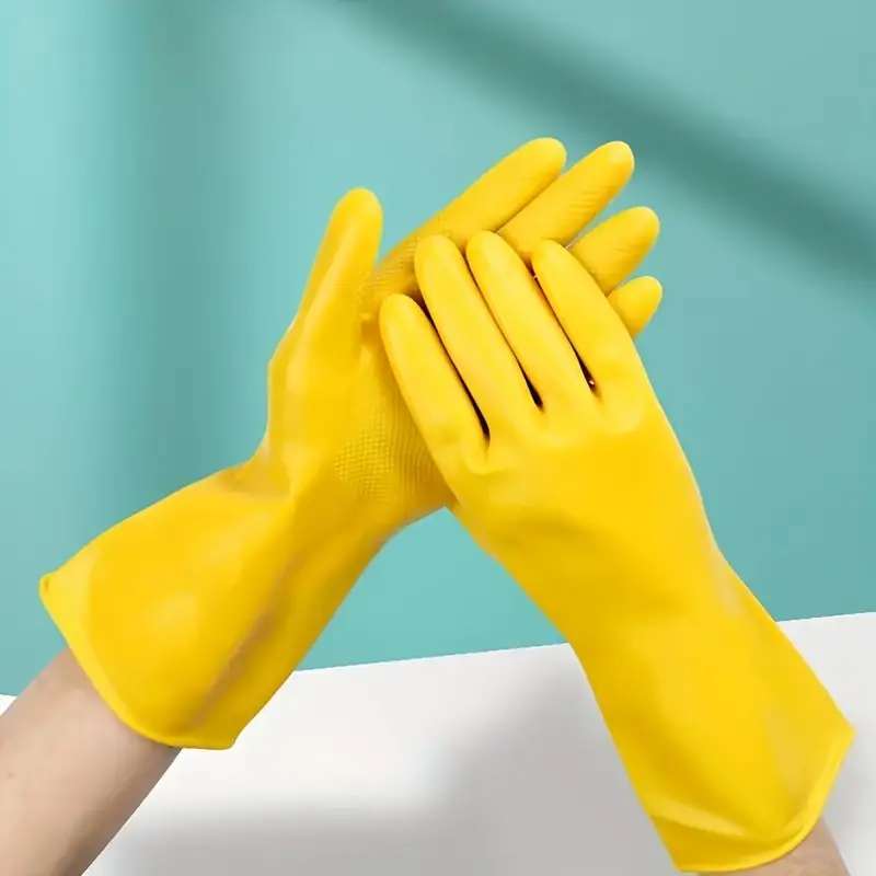 2 Pairs of Premium Ultra-Thickened Cleaning Gloves  Waterproof Non-Slip and Durable for Household Restaurant Kitchen, and Laundry Use Essential Cleaning Supplies and Multipurpose Tool