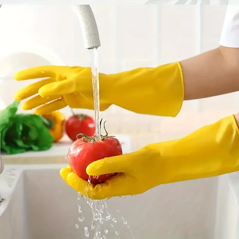 2 Pairs of Premium Ultra-Thickened Cleaning Gloves  Waterproof Non-Slip and Durable for Household Restaurant Kitchen, and Laundry Use Essential Cleaning Supplies and Multipurpose Tool