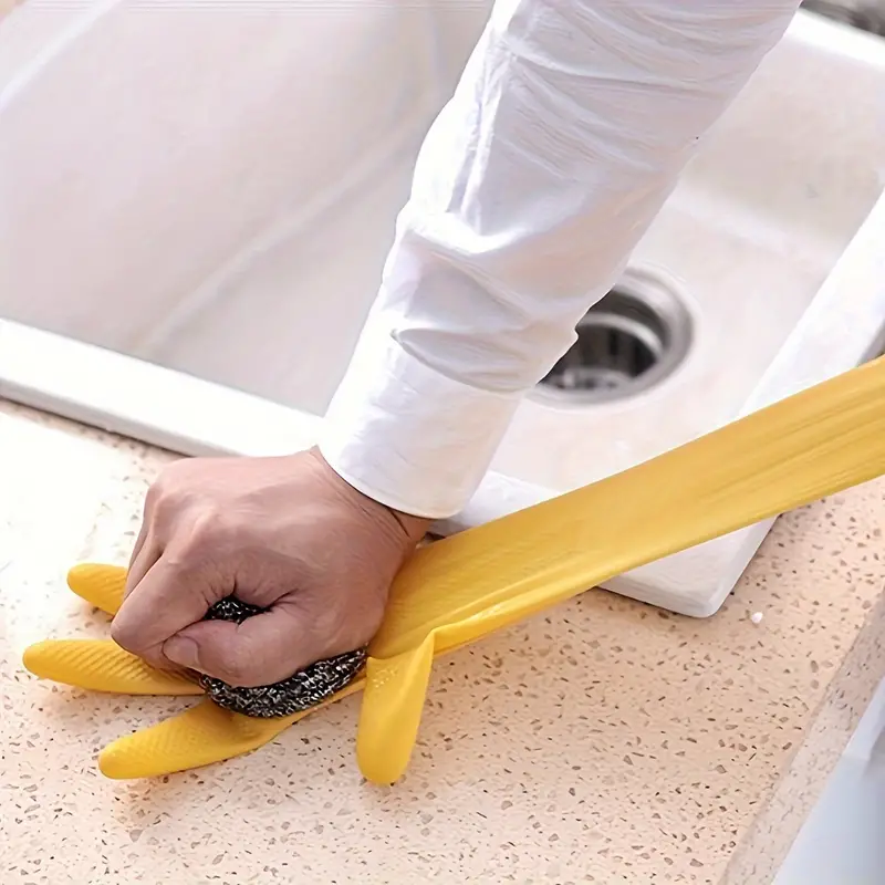 2 Pairs of Premium Ultra-Thickened Cleaning Gloves  Waterproof Non-Slip and Durable for Household Restaurant Kitchen, and Laundry Use Essential Cleaning Supplies and Multipurpose Tool