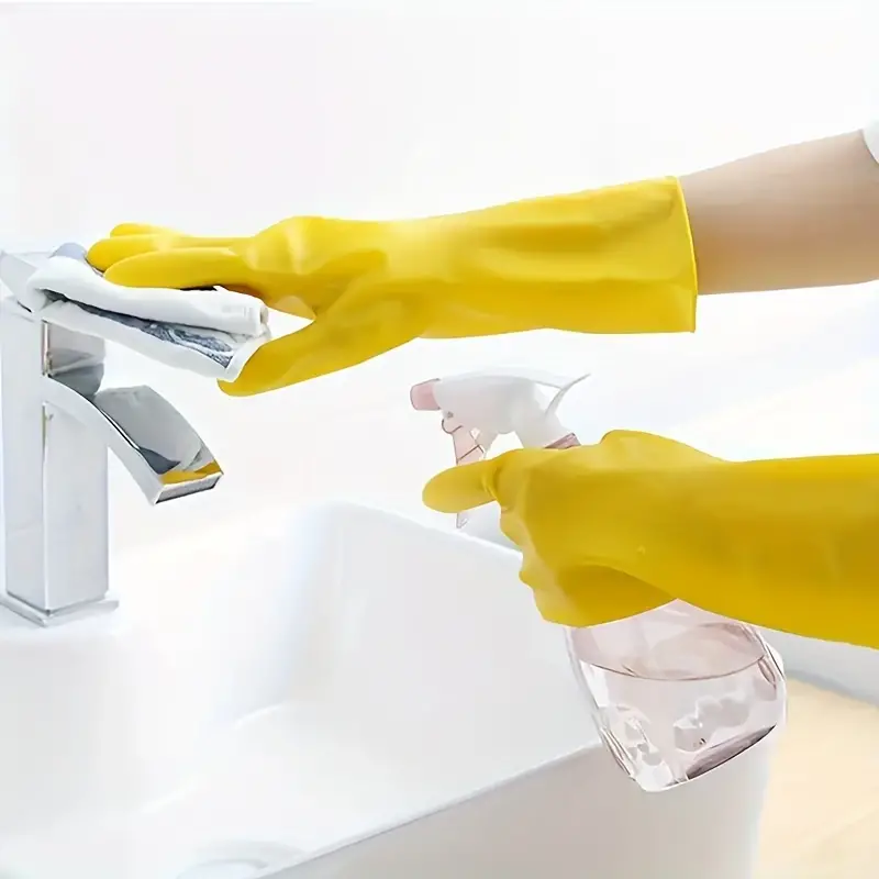2 Pairs of Premium Ultra-Thickened Cleaning Gloves  Waterproof Non-Slip and Durable for Household Restaurant Kitchen, and Laundry Use Essential Cleaning Supplies and Multipurpose Tool