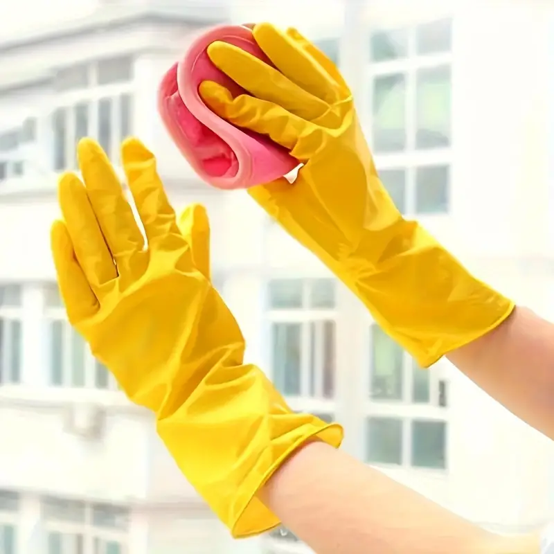 2 Pairs of Premium Ultra-Thickened Cleaning Gloves  Waterproof Non-Slip and Durable for Household Restaurant Kitchen, and Laundry Use Essential Cleaning Supplies and Multipurpose Tool