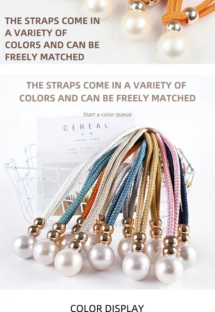 2pcs French Curtain Tiebacks With Faux Pearl Decorations Convenient Drape Tiebacks Decorative Curtain Holdbacks Holder Curtain Tiebacks For Window Draperies For Home Bedroom Office Decor