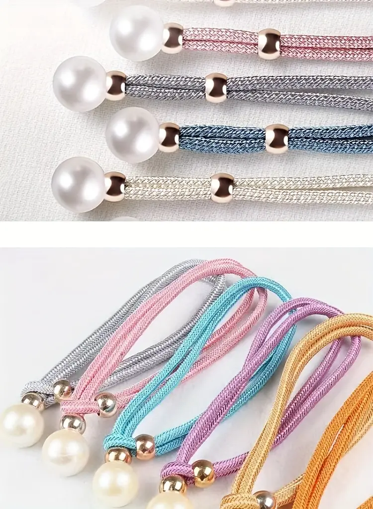 2pcs French Curtain Tiebacks With Faux Pearl Decorations Convenient Drape Tiebacks Decorative Curtain Holdbacks Holder Curtain Tiebacks For Window Draperies For Home Bedroom Office Decor