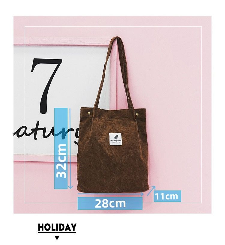 New Arrivals Women'S Bag Large Capacity Art Simple Personality All-In-One Shoulder Bag Tote Bags Handbags Corduroy Canvas Storage Bag