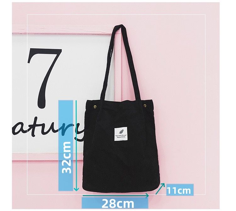 New Arrivals Women'S Bag Large Capacity Art Simple Personality All-In-One Shoulder Bag Tote Bags Handbags Corduroy Canvas Storage Bag