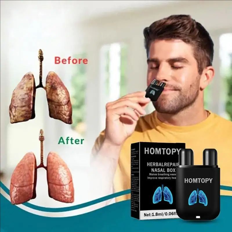 Liver Air Nasal Inhaler Natural Herbal Repair Nasal Box Nasal Inhalers Stick Double Hole Diffuser Sniffer for Nasal Cleansing