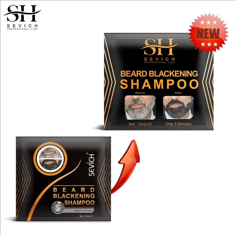 Sevich Instant Hair Dye Black Beard Shampoo Beard Paint Men Beard Coloring Dye Natural Temporary Blackening Moustache Shampoo