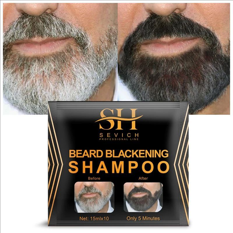 Sevich Instant Hair Dye Black Beard Shampoo Beard Paint Men Beard Coloring Dye Natural Temporary Blackening Moustache Shampoo