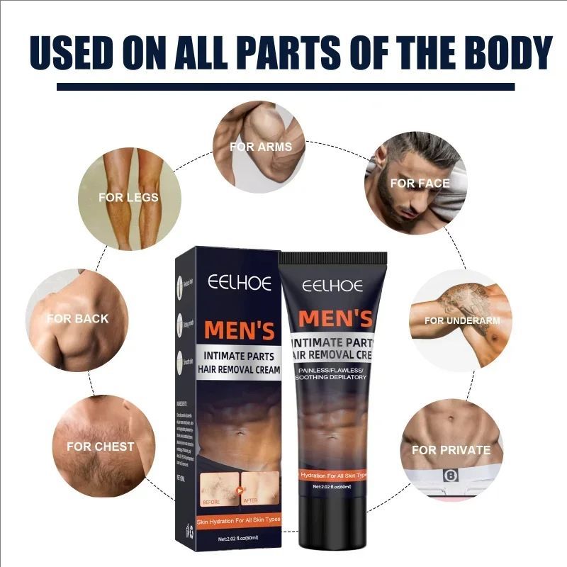 Permanent hair removal cream for men Body Skin care armpit Beard remover Effective Legs Arms chest hair Painless depilation wax