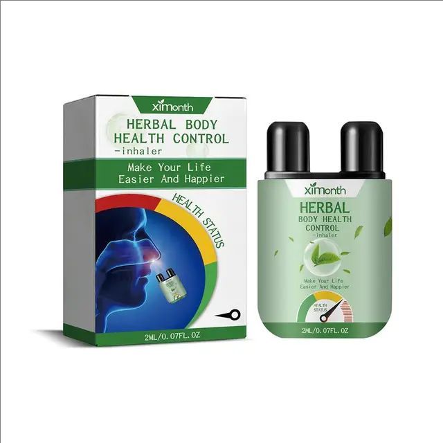 2ml Herbal Body Health Control Inhaler Cleaning Nasal Liver Cleanser With Vegan Repair Nasal Suction Stick Body Care