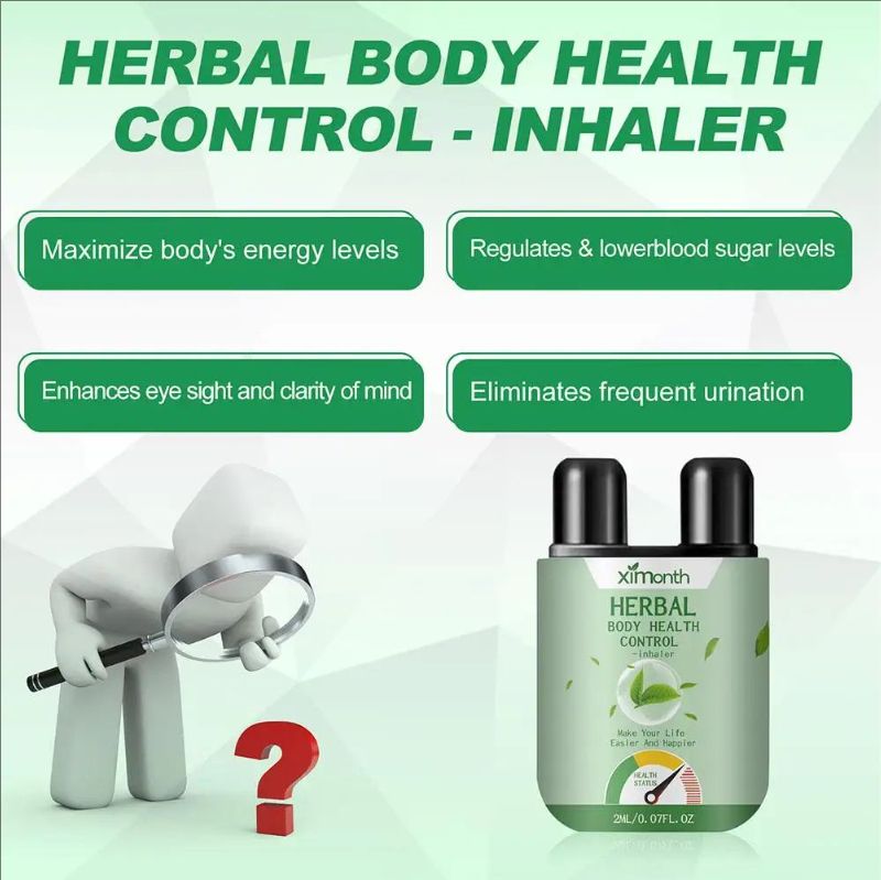 2ml Herbal Body Health Control Inhaler Cleaning Nasal Liver Cleanser With Vegan Repair Nasal Suction Stick Body Care