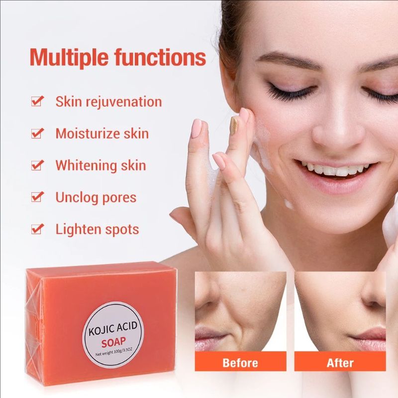 100g Kojic Acid Soap Original Skin Brightening Soap that Reduces Dark Spots Hyperpigmentation, Scars with Coconut & Tea Tree Oil