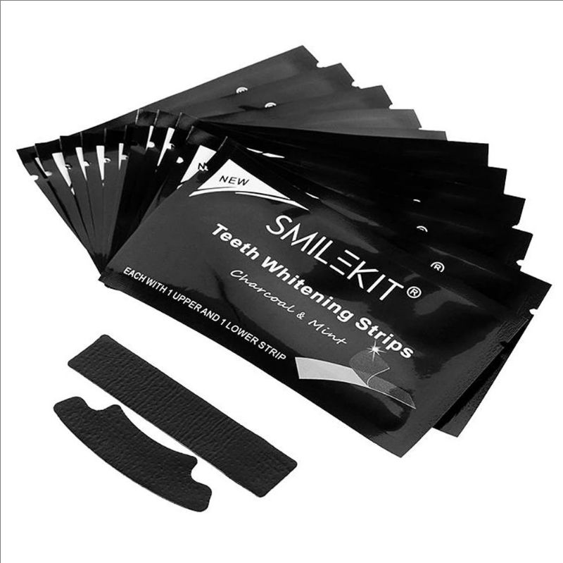 14pcs/box Teeth Whitening Strip Charcoal Teeth Whitening Strips Remove Coffee Tea Stains Tooth Whitening Kit Dental Bleaching