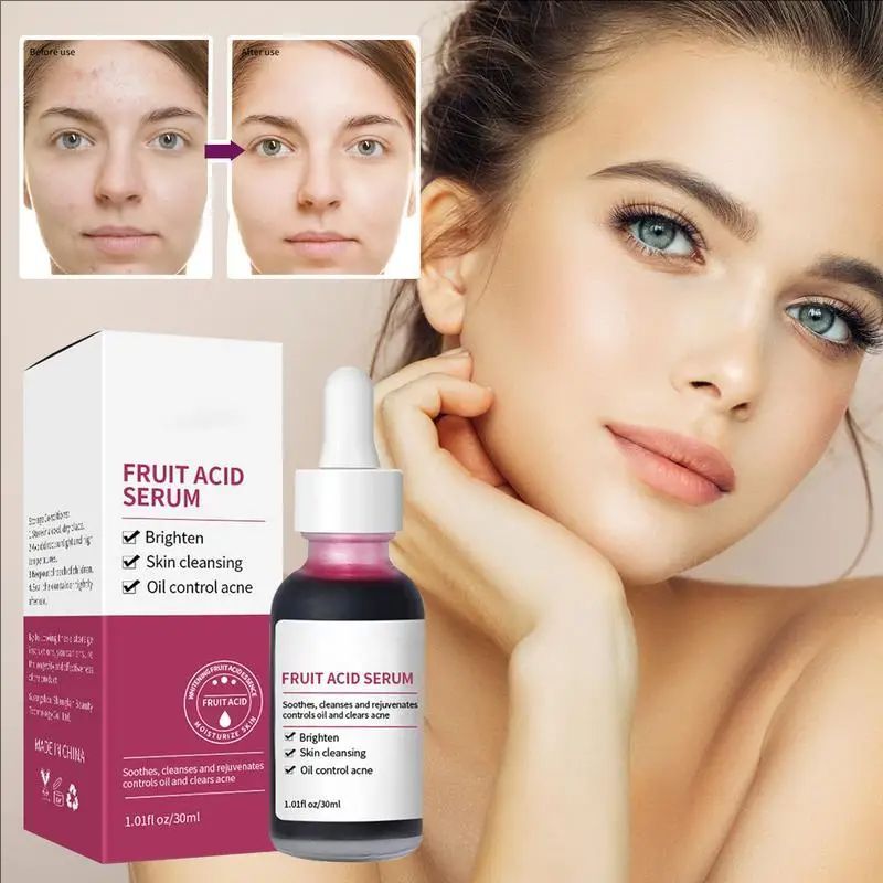 30ml Pore Shrinking Serum Fruit Acid Essence face serum Smooth Pores Brighten Oil Control Moisturizing Skin Care Product